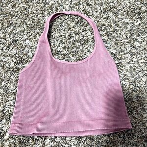 Cotton On Dusty Pink Ribbed Halter Top